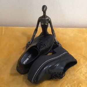 🆕 OPENING CEREMONY Leather Lace Up Oxford Platform Shoes Black